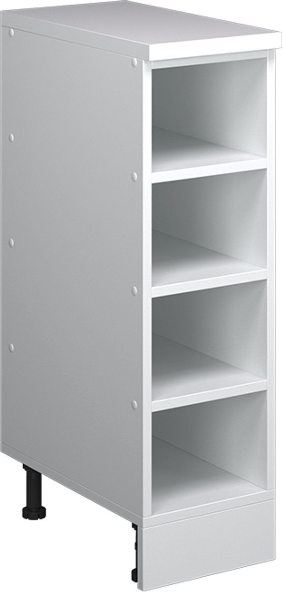 Vicco Keukenkast voor schuine wand R-Line, Wit/Wit, 25 cm zonder schuine zijde, open