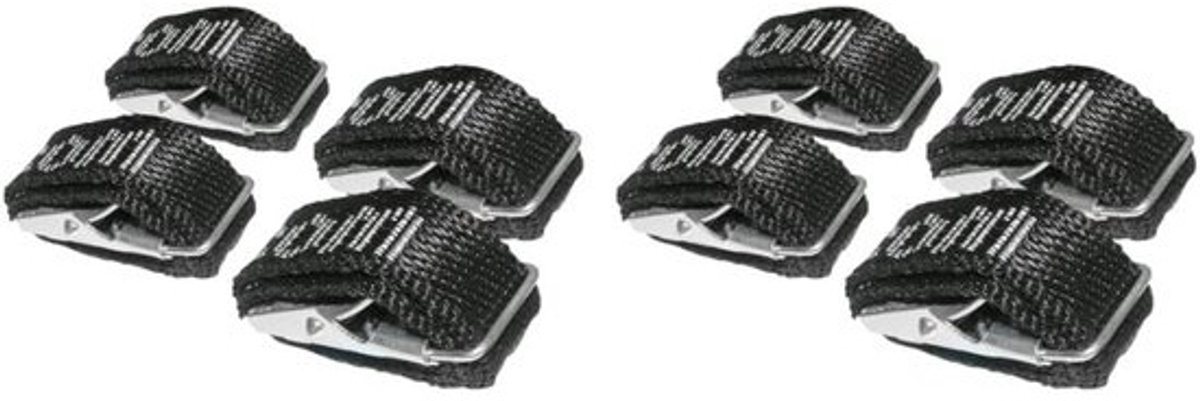 EUFAB 12011 textiel spanbanden, set van 4, bandlengte: 36 cm (verpakking van 2) Zwart