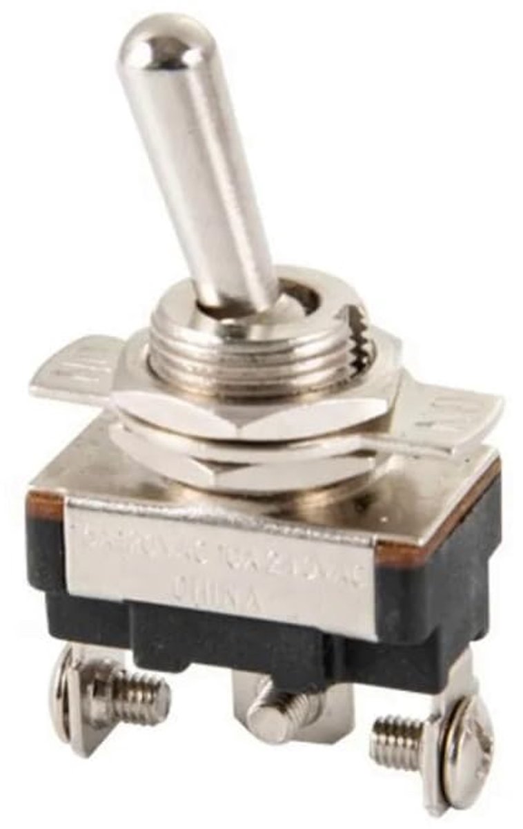 Tuimelschakelaar SPST 3-pins aan/uit schakelaar DC 12V 24V AC 10A 250V 15A 125V metalen schakelaar voor auto, boot, etc ASW-23-103A