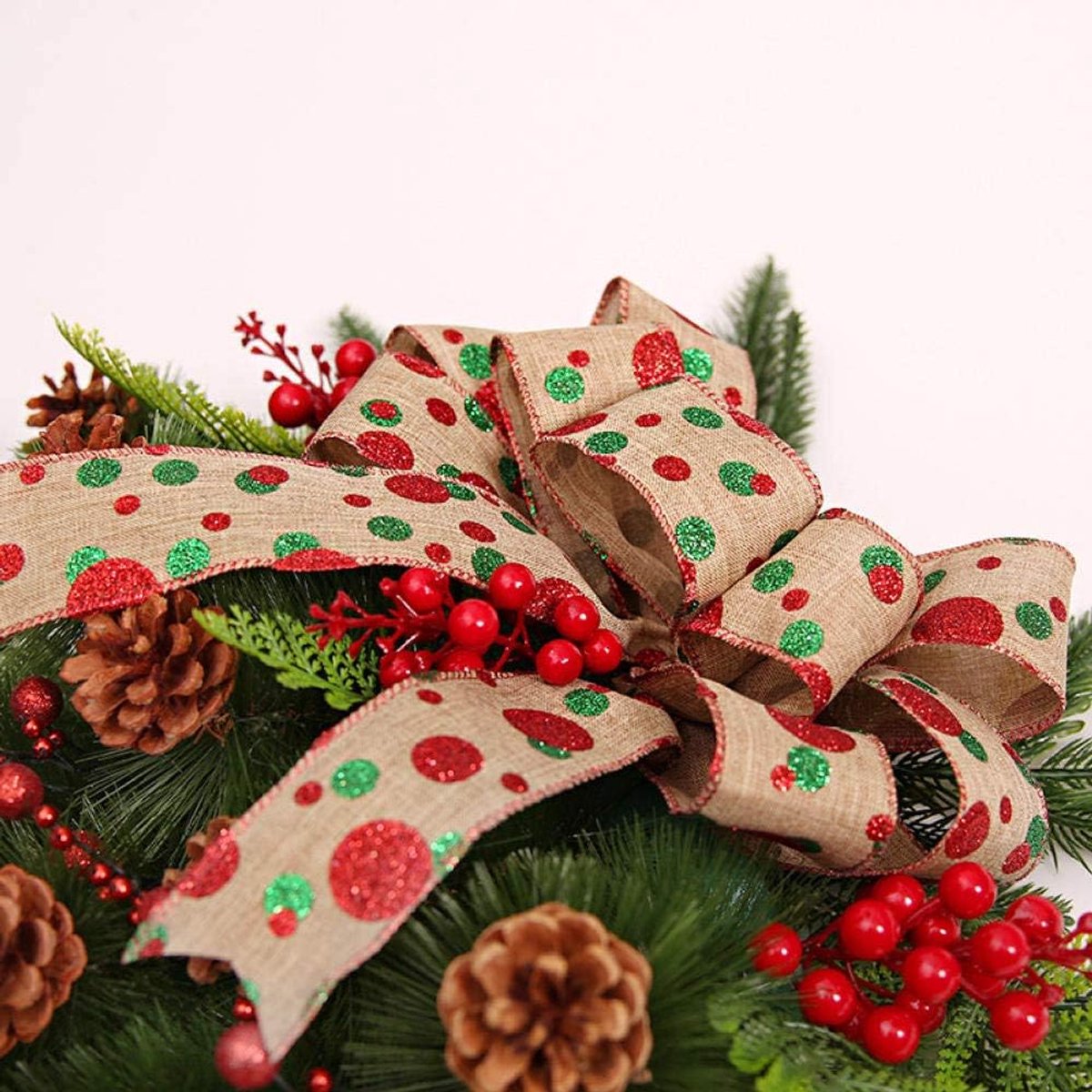 Naalden kerstboom rotan deur opknoping muur decoratie-60cm rood-98H