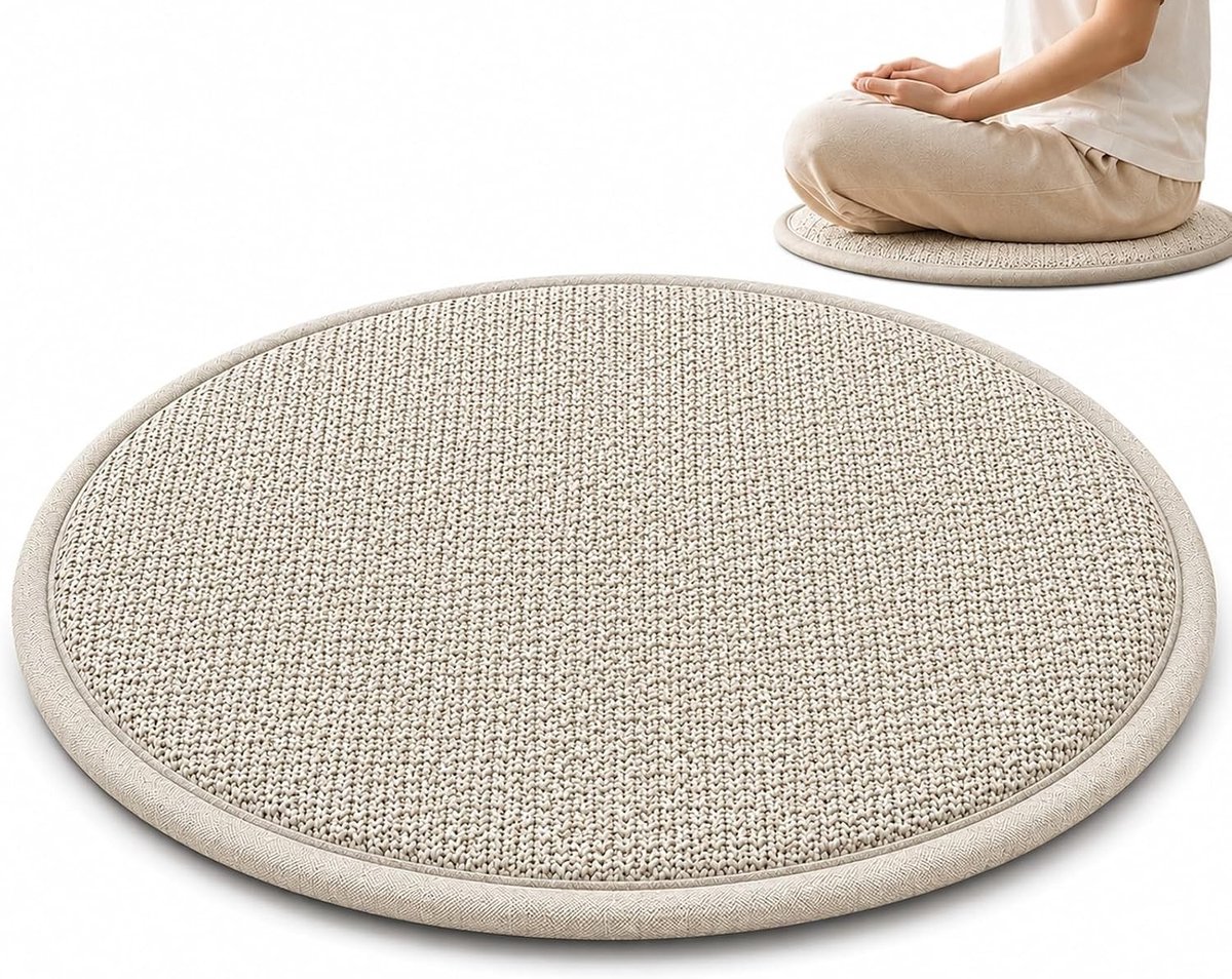 Ronde Meditatiekussen van 30 cm, Ademend Zitkussen voor Binnen en Buiten, Dikte 2 cm, Comfortabel en Ondersteunend