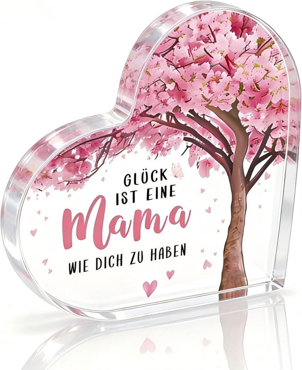 Cadeau voor mama, hart, acryl, decoratie, bedankt, moeder, cadeau van zoon, dochter, verjaardag, Moederdag, decoratieve tafel, 10 x 10 cm