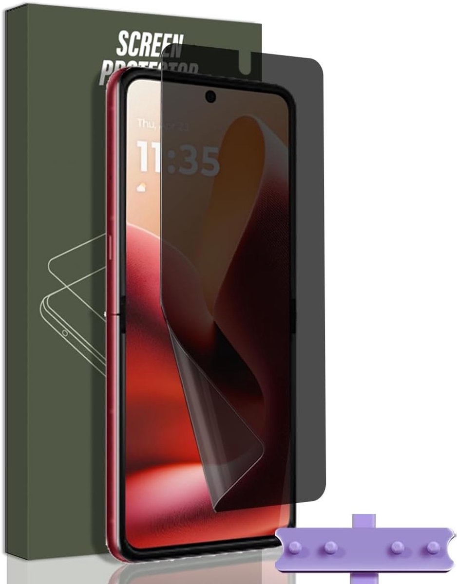 Anti-Spy Bescherming voor Motorola Moto Razr 60 Ultra, Bevat 1 Stuk Anti-Spy TPU Screen Protector, Bubble-, met Installatie Tool Beschermfolie voor Moto Razr 60 Ultra