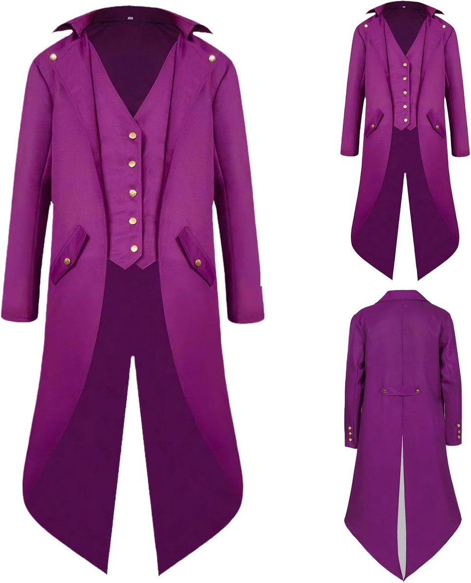 Herenjas, steampunk, Victoriaans kostuum, middeleeuws, gothic, vintage, halloweenkostuum