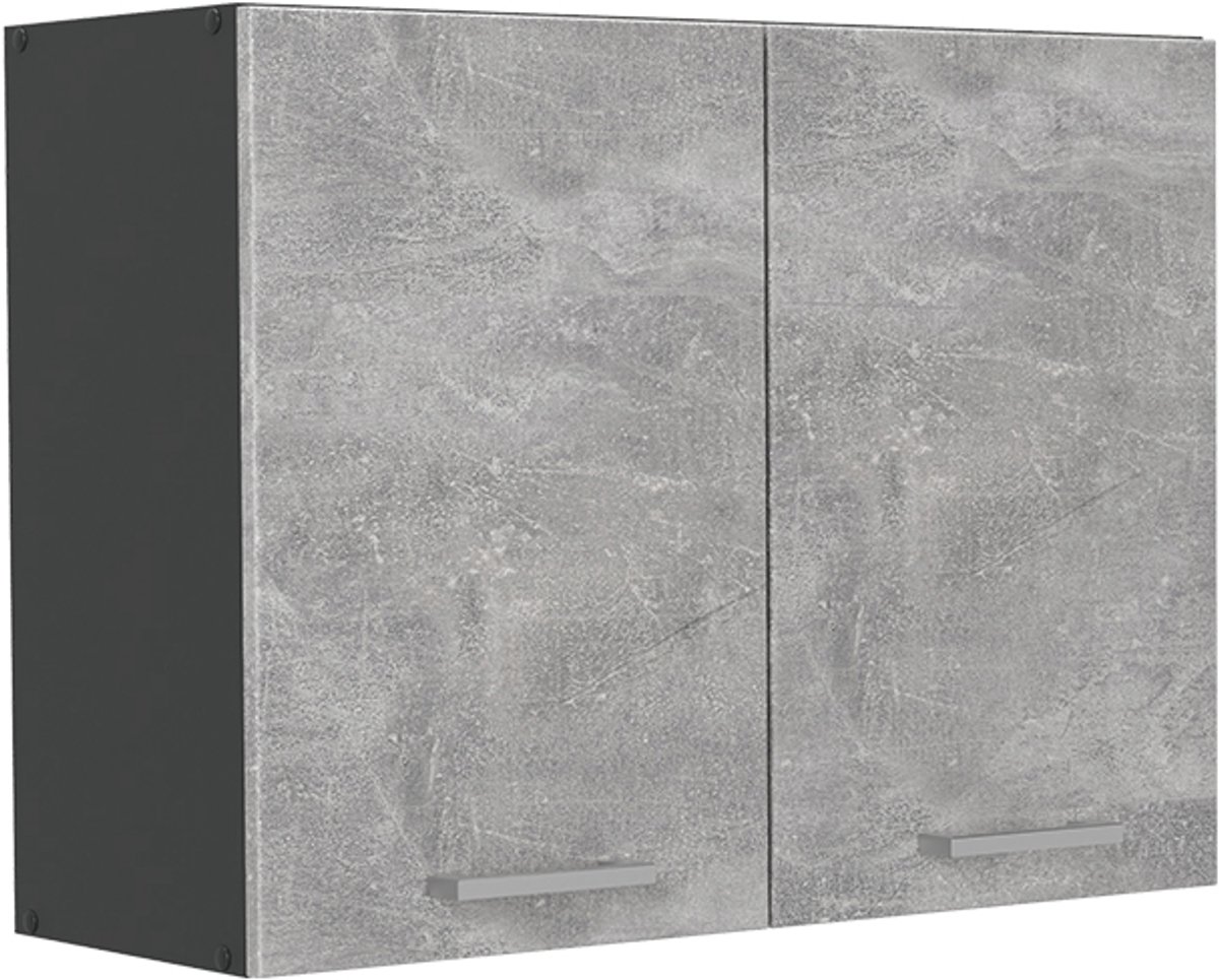 Vicco Glazen keukenkast R-Line, Beton/Antraciet, 80 cm