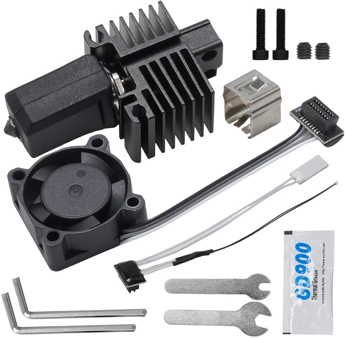 Complete Hotend Set 0.4mm met Keramisch Verwarmingselement en Thermistor voor 3D Printers, Vervangingsonderdeel voor Bambu Lab P1P en P1S, Ideaal voor 3D Printprojecten