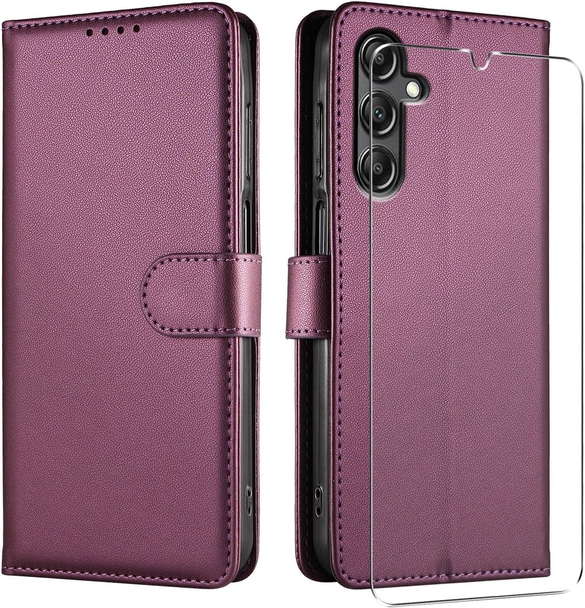 Hoesje voor Samsung Galaxy A18/A17/A16/A26 5G/4G Hoes Violet | Flip Case Kunstleer Telefoonhoesjes met Screenprotector