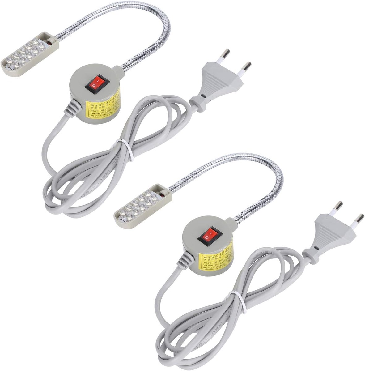 2 stks Naaimachine Verlichting LED Naaimachine Zwanenhals Lamp 30-LED Licht Lamp met Magnetische Montage Base Schakelaar voor Naaien Werken(EU)