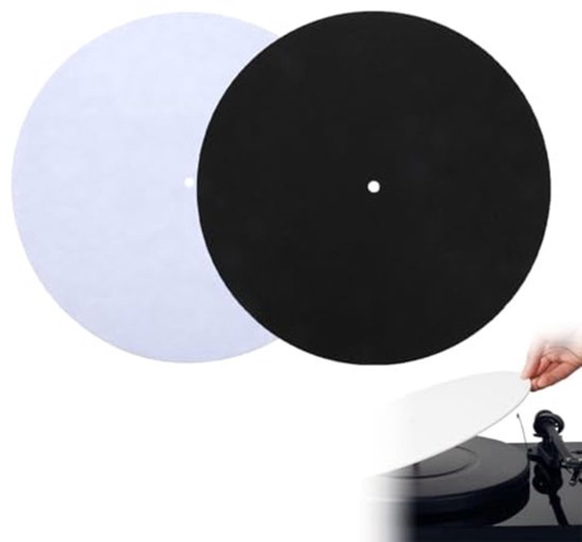 Felt Turntable Mat Set - 2 Stuks - 18.5 cm Diameter en 3 mm Dikte