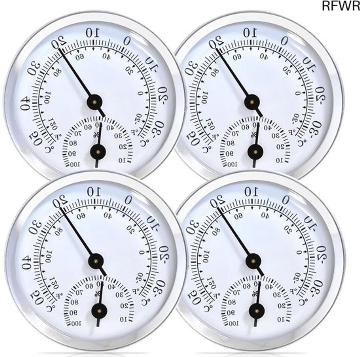 RFWR® 4 analoge thermo-hygrometer voor binnenklimaatbeheersing - Batterijvrij en duurzaam