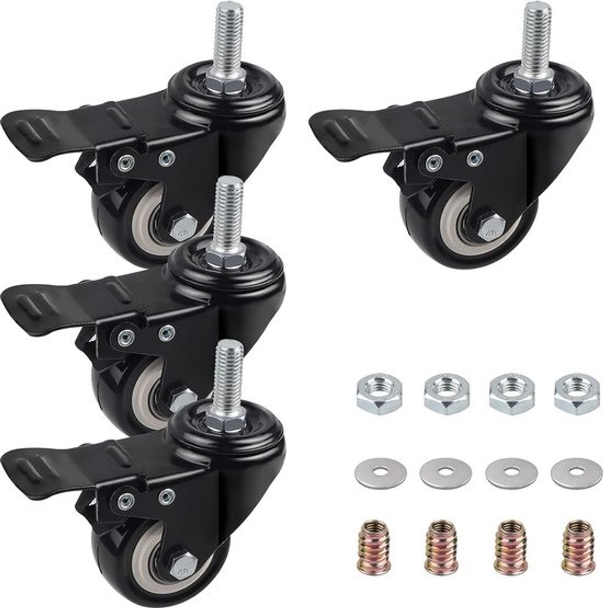 Heavy Duty Casters / Trolley Wheels for Furniture - Rubber Heavy Duty Wheels - Heavy Duty Castors / Transport Wheels-45 kg