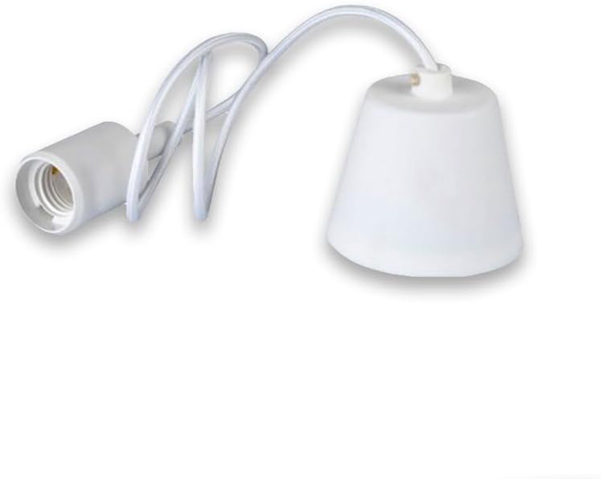Lamphouder + Floron-kabel, 1 m, E27 (wit)