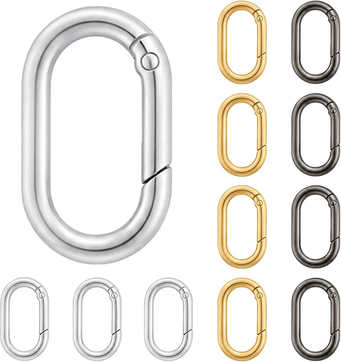 Karabijnhaken sleutelhanger met veren 34 mm
