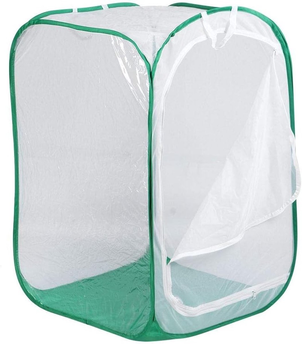 Vouwbaar insectennet voor planten en zaailingen, lichtincubator met doorzichtige mesh, 60x60x90 cm