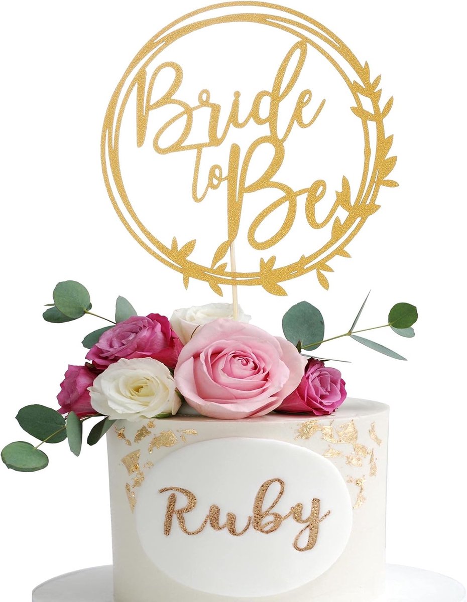 To Be Taarttopper - Elegante bruidsdouche & vrijgezellenfeest decoratie - glitter middelpunt voor bruiloftsfeest