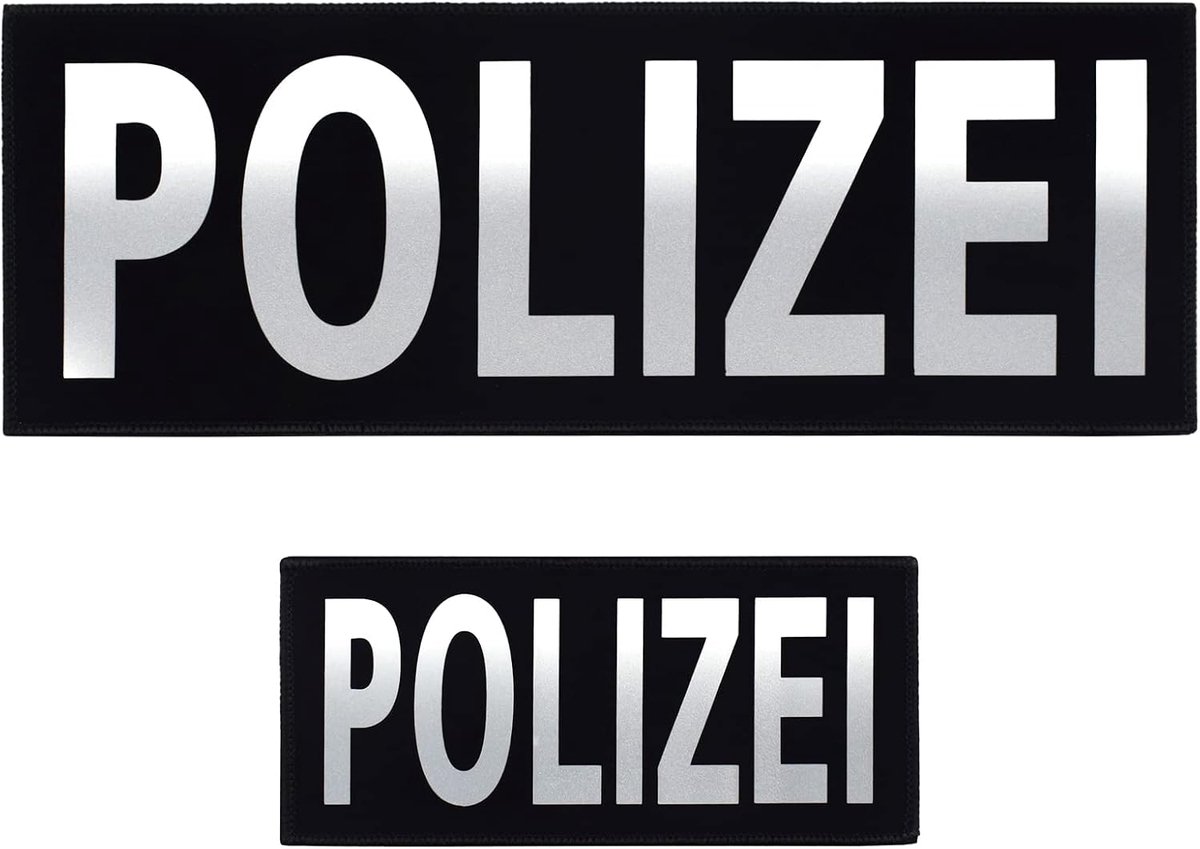 Patches, reflecterend voor vest-patches op de achterkant, afneembaar borduurwerk, klittenbandsluiting, jas, rug, uniform, schoudertassen, rugzakken, jeans (1 klein + 1 groot)