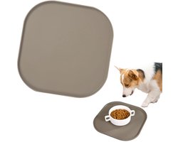 Placemat voor voerbak van hond of kat huisdieren - siliconen waterdicht - Voer-en drinkmat voor huisdieren-waterdichte mat voor honden en katten-antislip voerbak voor op de vloer- gemakkelijk schoon te maken-26x26cm