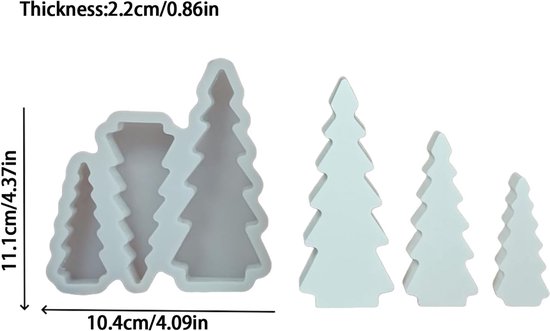 Vorm siliconen mal gips vormen voor gieten siliconen mallen voor Kerstmis DIY kaars vorm winter woondecoratie — afbeelding 2