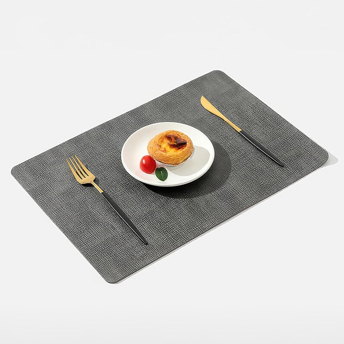 Placemats, set van 4, hittebestendige tafelmatten voor eetkamer, keuken, buiten, antislip, wasbare placemats donkergrijs