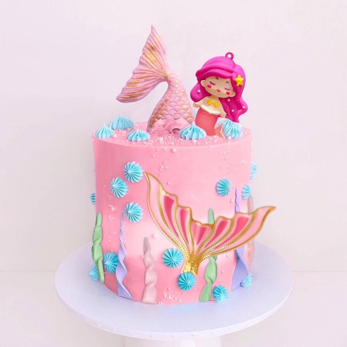 Zeemeermin taarttopper Onder de zee taartdecoratie schelp taarttopper | Roze zeemeermin taarttopper Onder de zee taartdecoratie schelp taarttopper zeemeermin feestartikelen voor baby shower
