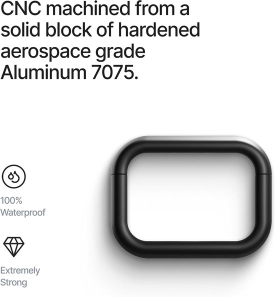 Pulse compatibel met AirPods Pro 3 hoesje (2025), minimalistische schokabsorberende aluminium shells + elastomeer inlays, slide-on pasvorm oplaadcase cover — afbeelding 3