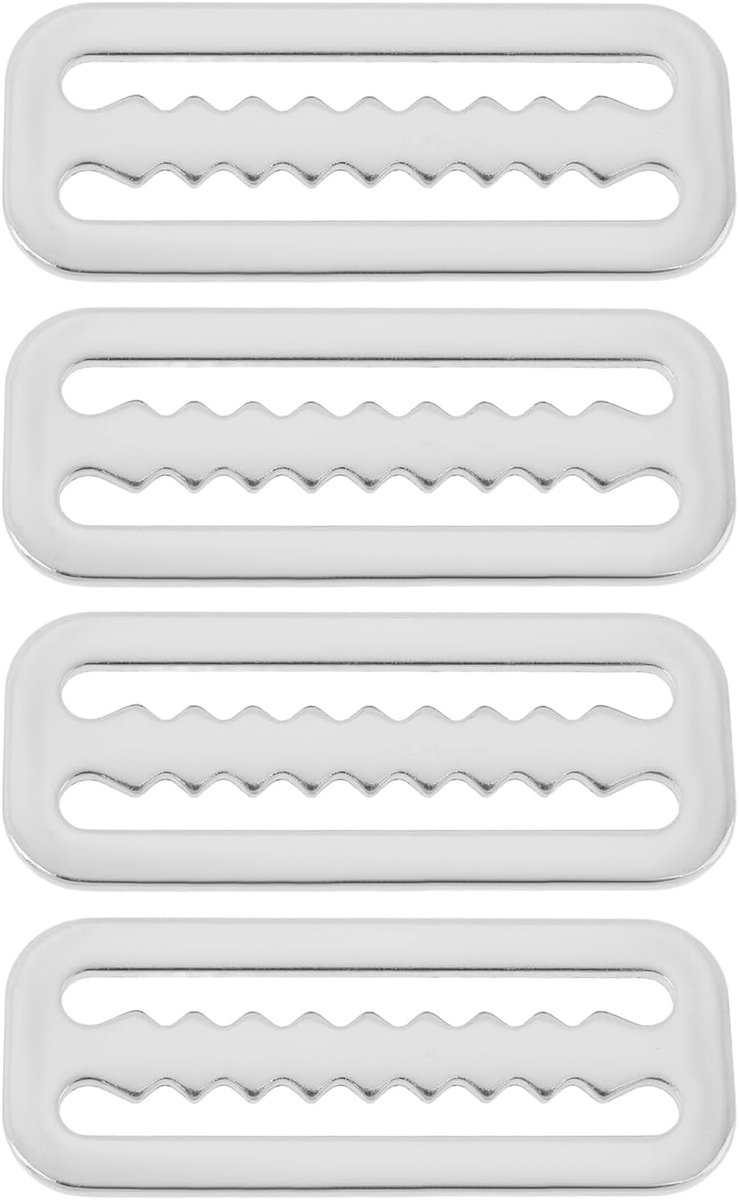 4 STKS Scuba Gewicht Riem Keepers voor 5 Inch Singelriemen 6x2,3 cm 316 Roestvrij Staal Scuba Gewicht Riem Clips voor Duiken of Andere Watersporten Zilver