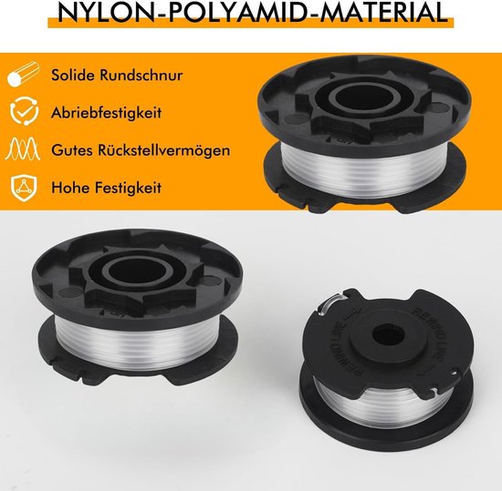 RAC142/5132002769 draadspoel geschikt voor Ryobi 36V RLT36 RLT36C3325 RLT36B33 RY36LT33A-0 accu grastrimmer, reservedraadspoel 3,3 m lengte Ø 25 6 mm (6 spoelen — afbeelding 3