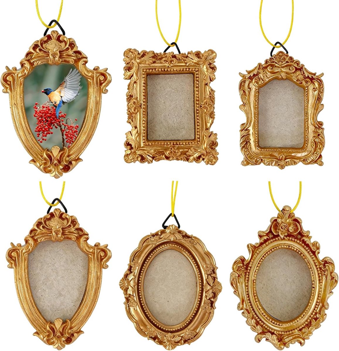 5-Delige Set Mini-Fotolijstjes Van Kunsthars Met Een Verfijnd Ontwerp Voor Het Tentoonstellen Van Fotos En Ansichtkaarten Als Een Attent Aandenken En Decoratief Ornament