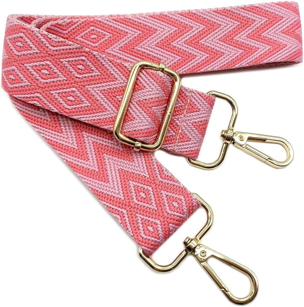 Tasriem voor dames, roze, brede tasriem, verstelbare schouderriem met gouden karabijnhaak, duurzaam voor crossbody tas, handtas, gitaar, doe-het-zelf, schouderaccessoires voor meisjes, 703
