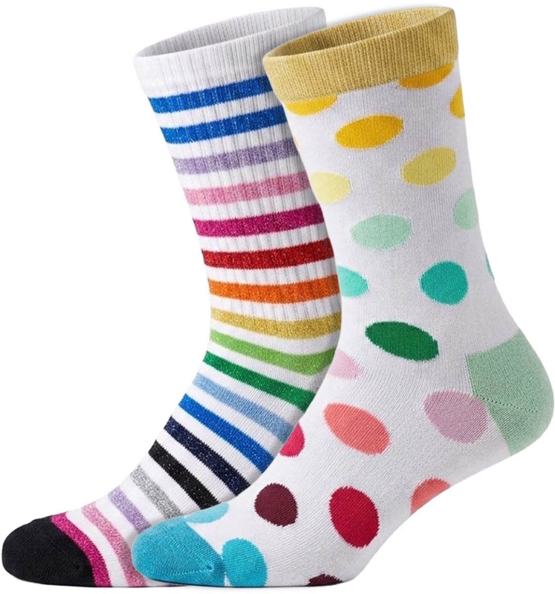 2 Paar – Happy Socks – Dames & Heren – Thema Glitter – Katoen – Maat 41/46