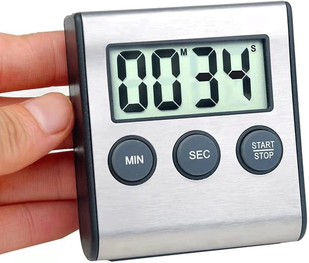 keukentimer, magnetische keukentimer, sterk alarm met grote cijfers, magnetisch countdown, perfect voor studenten, koken, bakken,