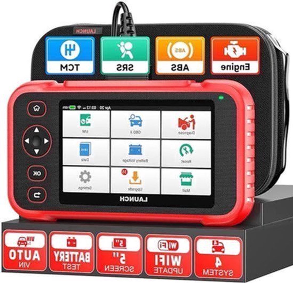 OBD2 Diagnosetool – Codelezer – Foutcode Scanner – Auto Scanner – Diagnoseapparaat – 7+ Resetfuncties – Groot 5-Inch Touchscreen