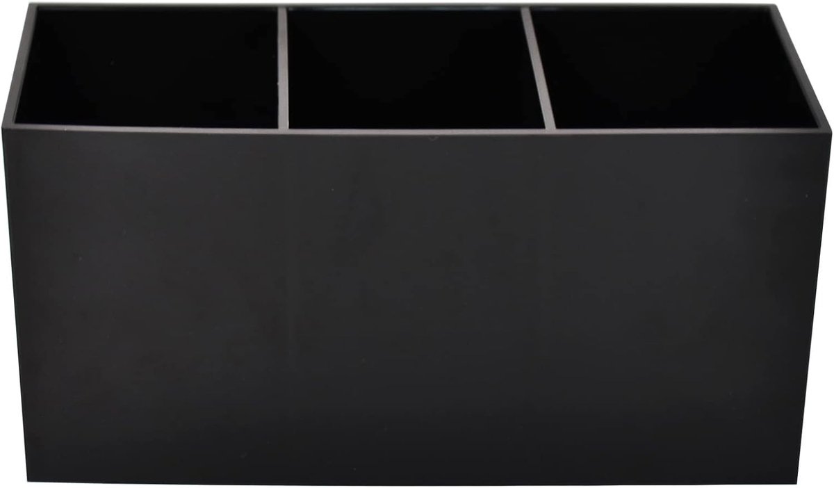 Make-up Borstel Organizer met 3 Vakken, Cosmetische Display Houder voor Penselen, Eyeliners en Lipstick