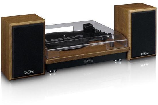 Lenco Platenspeler met Bluetooth - Twee externe Speakers - Auto-stop - LS-100WD - Hout — afbeelding 3