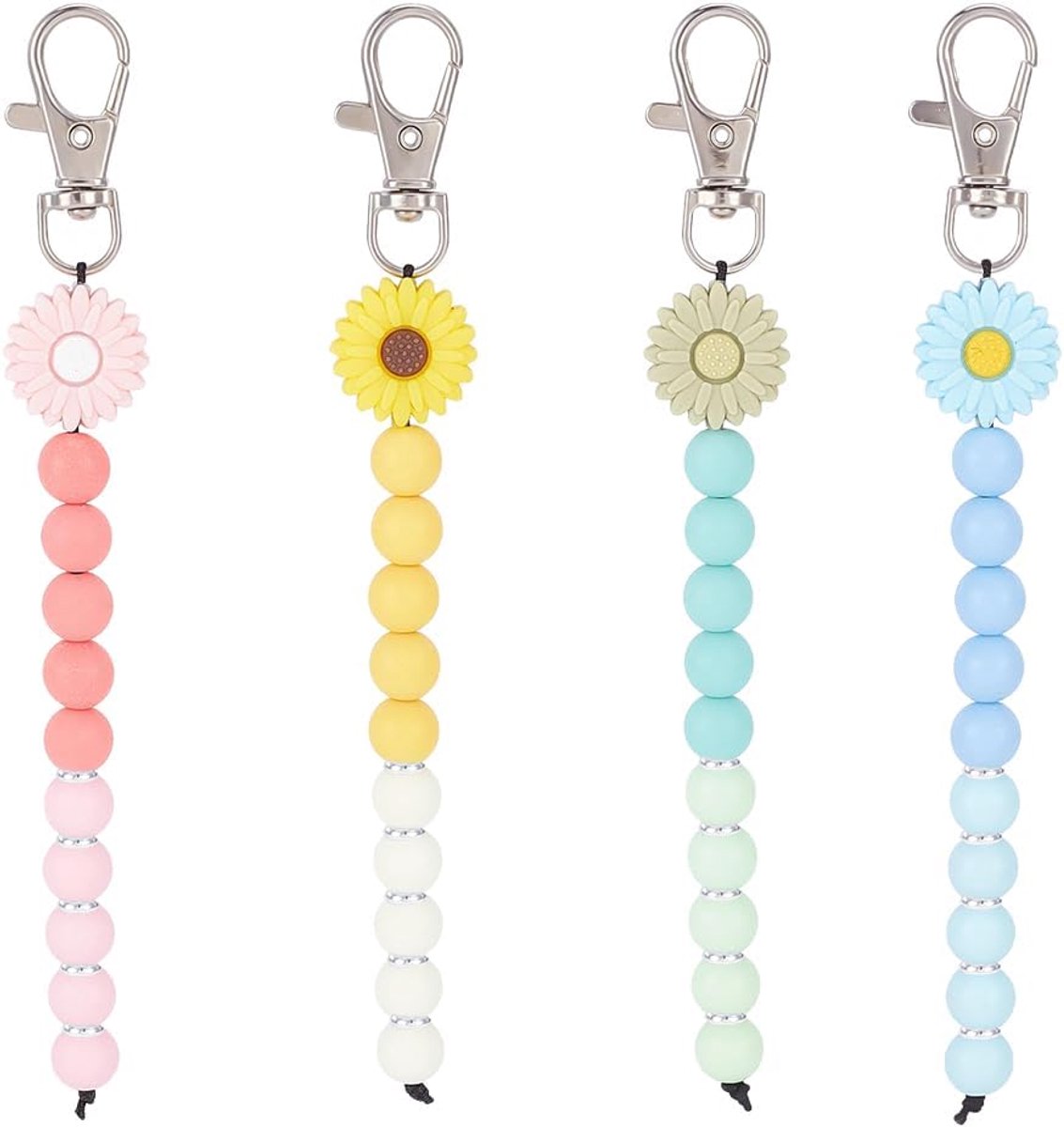 Kralen voor werk en 20 mm madeliefjes bloemenkralen 10 mm rond 0,8 mm touw handgevlochten voor accessoires dispenser badge verloskundige
