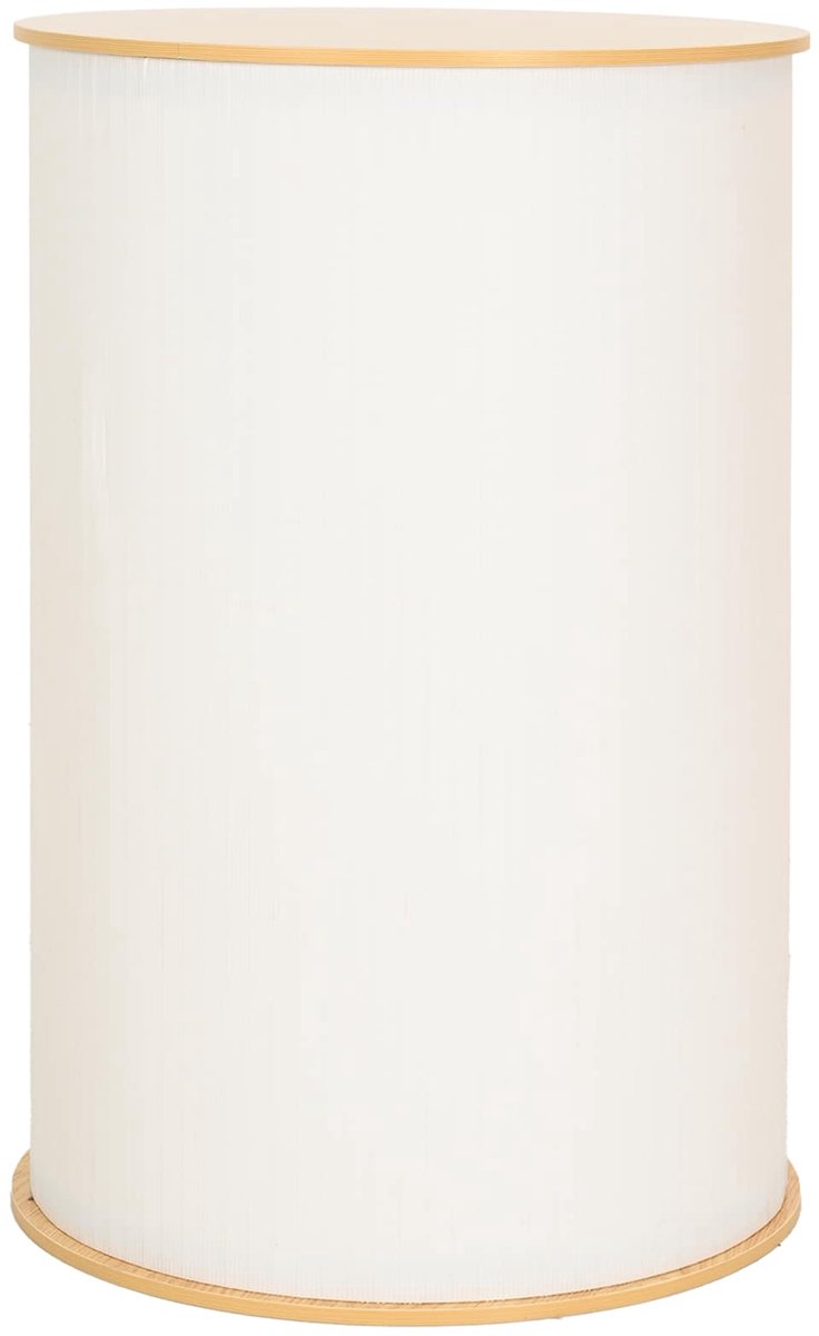 vidaXL Beursbalie - Lichtbruin - en - wit - Ø - 60 - x - 93 - cm - Bewerkt - hout - en - PP Lichtbruin en wit