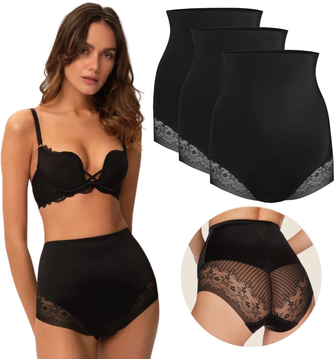 ESOTIQ Slim 39231 - Corrigerende slip - Zeer hoge taille - Naadloos - 3-pack