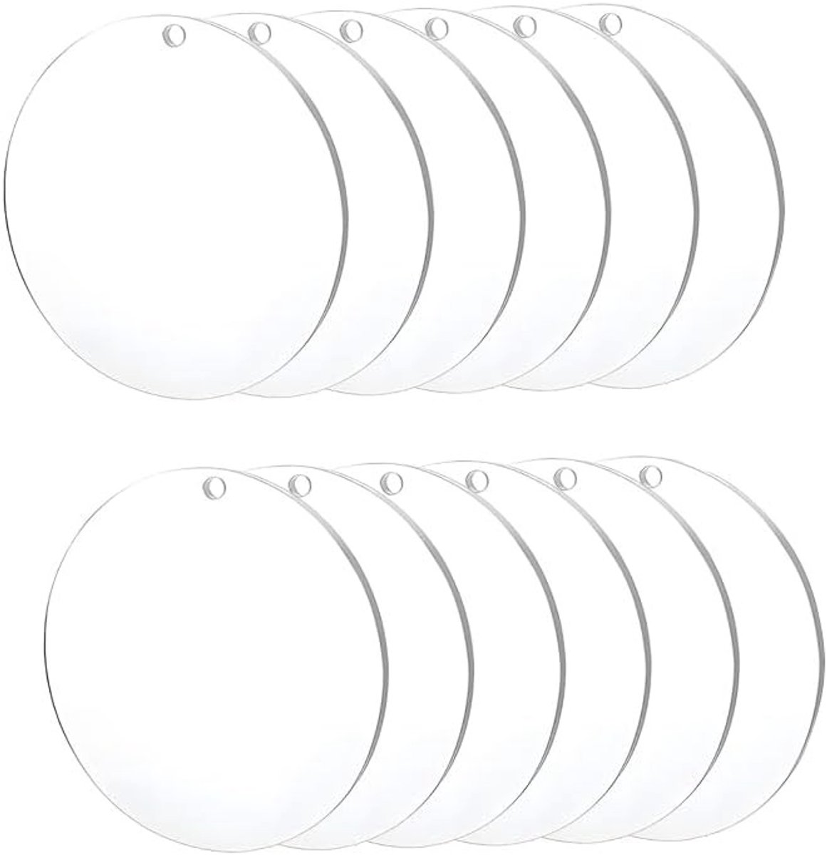 Fotopolymeer plaat - Transparant - 15 cm - Ronde acrylschijf met gat - Voor creatieve projecten