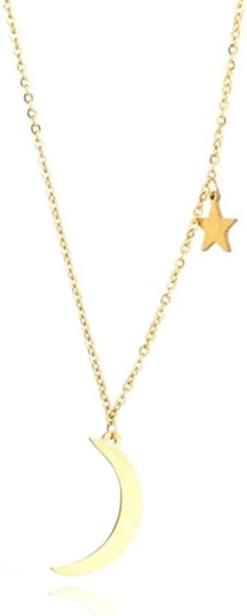 Dames ketting Moon Star Goudkleurig