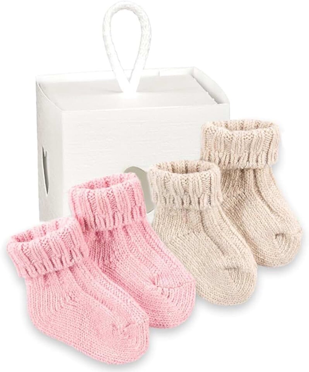 2 paar babysokken met Cashemire – collectie baby – zacht en warm, in geschenkdoos
