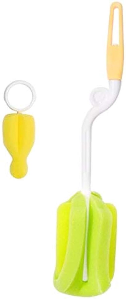 Baby fles borstels 1 Set baby fles schoonmaak borstel Tool Tepel 360 graden roterende Sponge Feeding Cup Straw Cleaner, als de foto