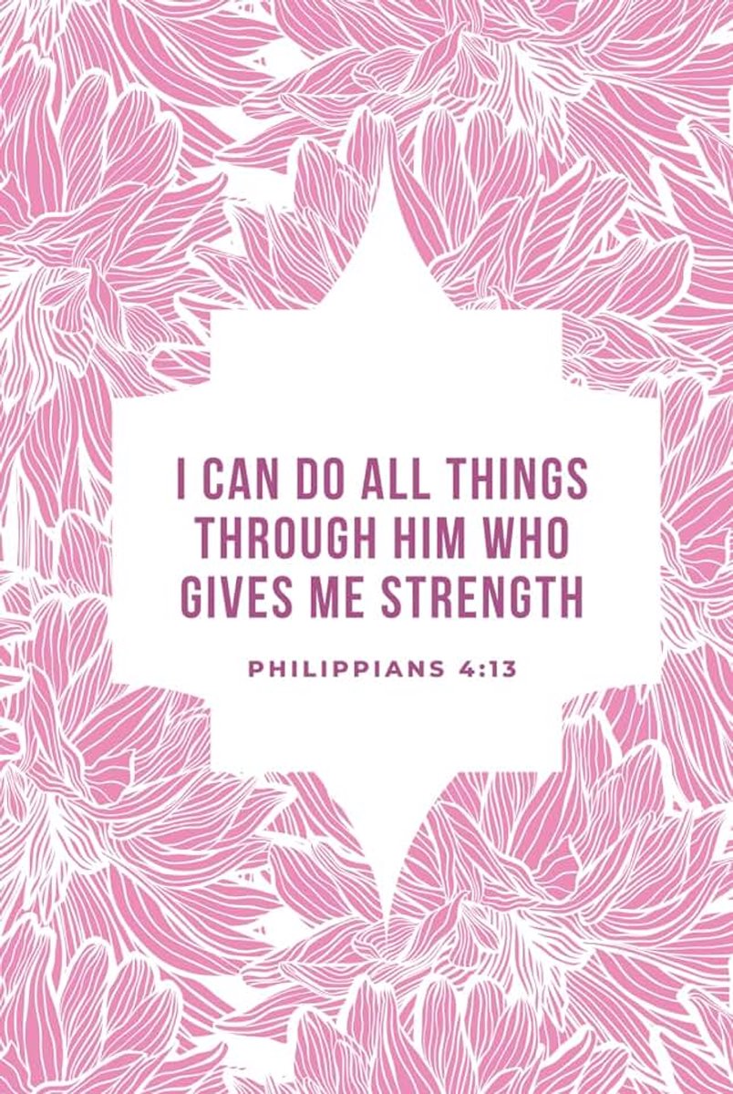 Can do all things through him who gives me strength: Beautiful Floral Premade Bullet Journal | Undated Dot Grid Planner with Bible Verse | Christian Notebook for Women