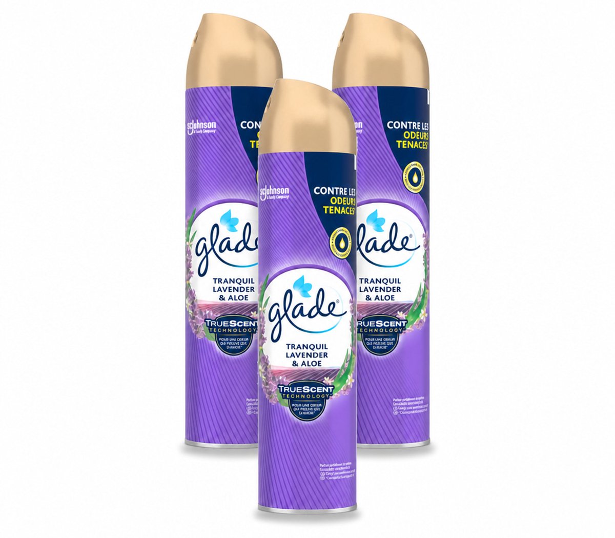 3 x Glade - Luchtverfrisser Spray - Tranquil Lavender & Aloë - 300 ml - Bulkverpakking - 3 stuks