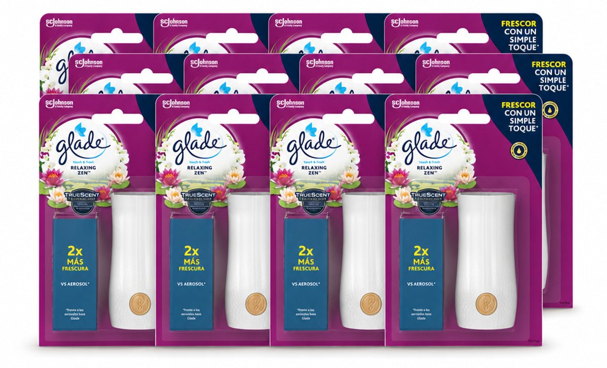 12 x Glade - Touch & Fresh - Relaxing Zen - 10 ml - Voordeelverpakking - 12 stuks