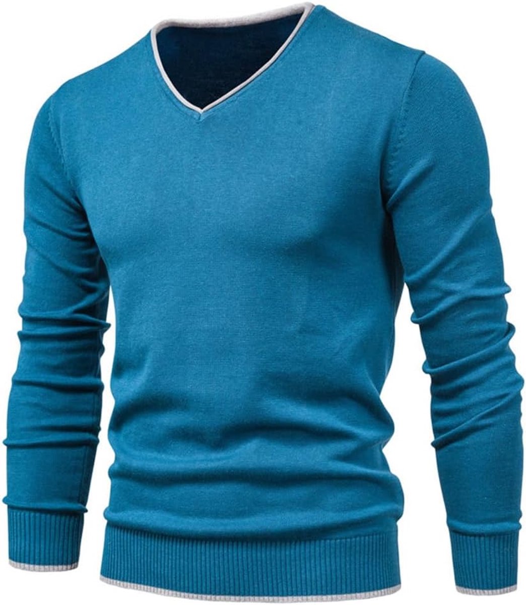 Trui voor heren, V-hals, pullover, herfst, winter, lange mouwen, sweater, basic wintertrui, warme werktrui, tops