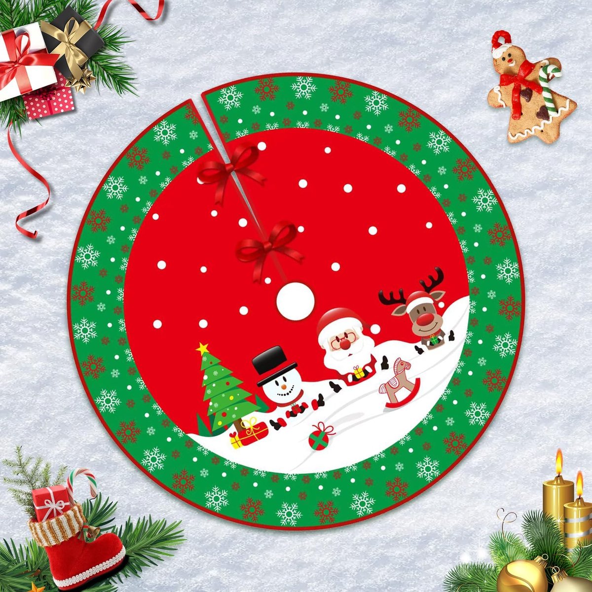 90 cm kerstboomrok,Kerstboom Rok Xmas Decoratie Vilt Boom Mat Base Cover Bordeaux Kerstboom Rok Mat voor Home Party Vakantie Decoratie