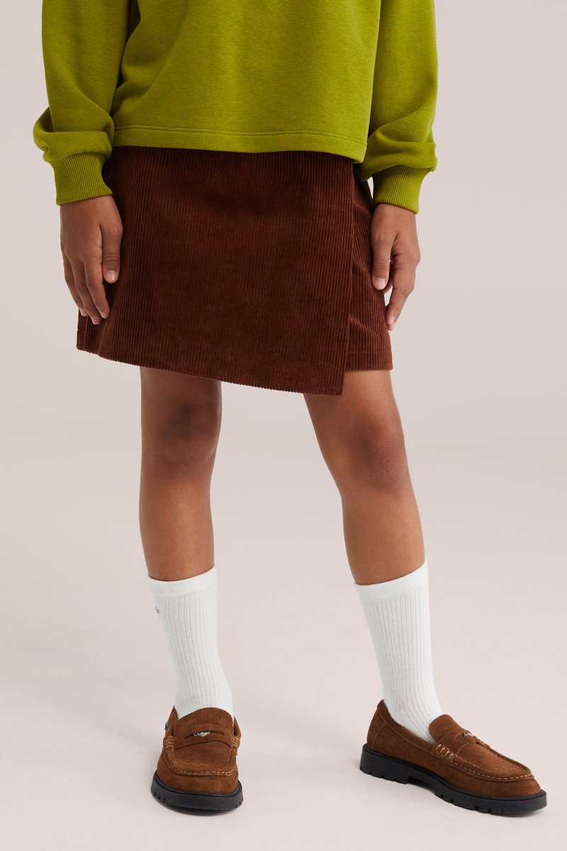 WE Fashion Meisjes corduroy rok met overslag