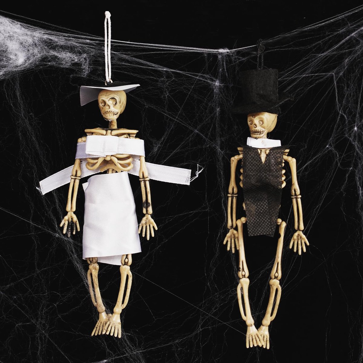 Bruid en Bruidegom Skeletbeeldje, Halloween Decoratie, Schedelbot Model voor Halloween, Gotische Decoratie, Feestaccessoires, Rekwisieten, Skelet Ornament voor Spookhuizen