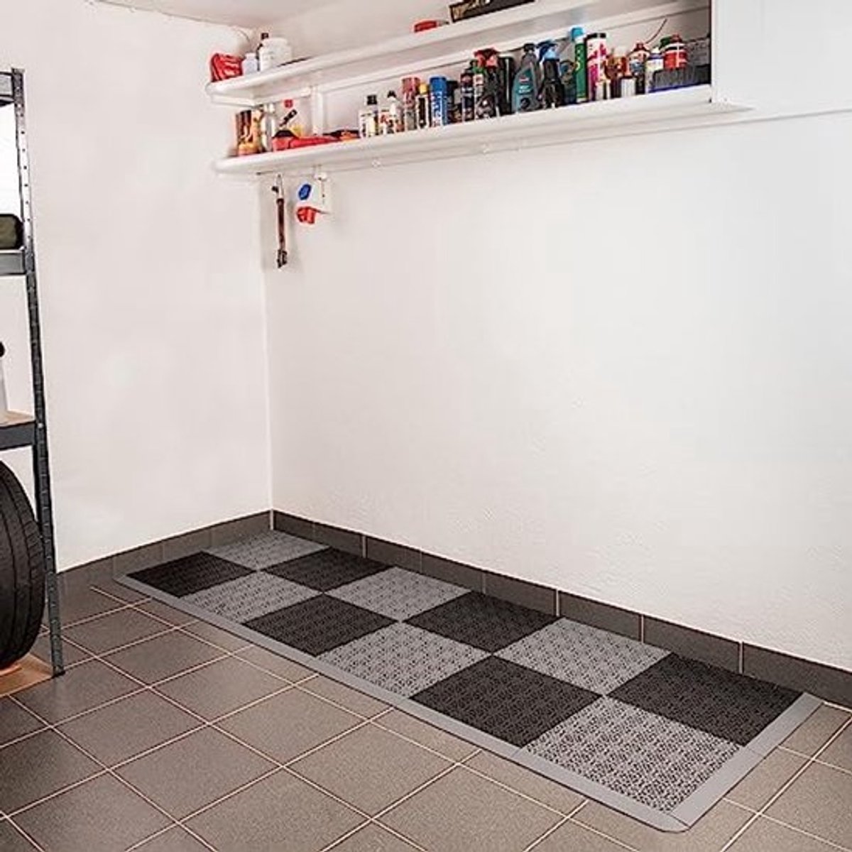 Terrastegels met kliksysteem - Weerbestendige kunststof vloer voor binnen en buiten - Lichtgrijs 1 m²