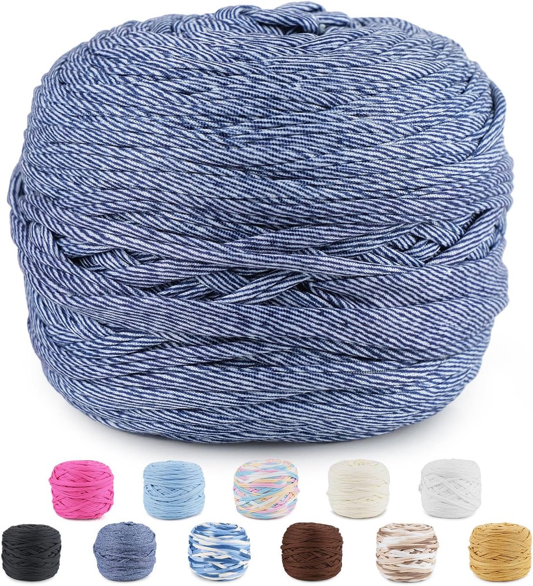 Haakband voor handtassen, 285 g/100 m, haakgaren voor handtassen, manden, tapijten, om te knutselen, decoreren, knutselen (denim)